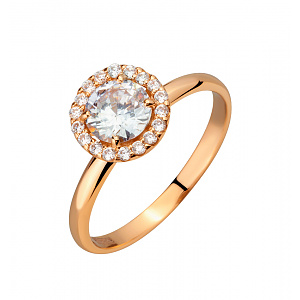 Золотое кольцо с фианитами (кубическим цирконием) (1б_к-336) фотография