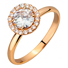 Золотое кольцо с фианитами (кубическим цирконием) (1б_к-336)