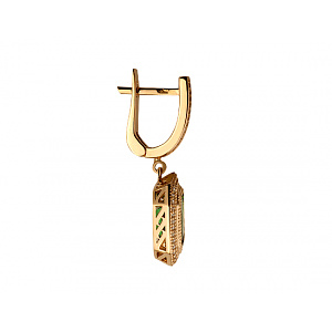 Золотые серьги с цирконием куб. (01-18833659) фотография