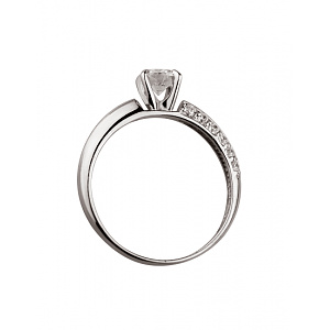 Золотое кольцо с цирконием куб. (01-19043359) фотография