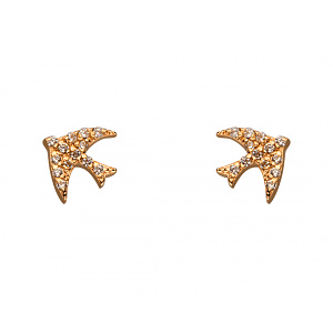 Золотые серьги с цирконием куб. (01-19272559) фотография