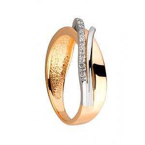 Золотое кольцо с цирконием куб. (01-200087459) фотография