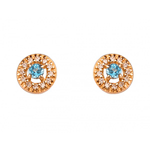 Золоті сережки з емаль (01-200413859) фотографія