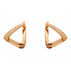 Золотые серьги с цирконием куб. (01-200443859) фотография