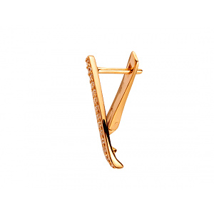 Золотые серьги с цирконием куб. (01-200443859) фотография