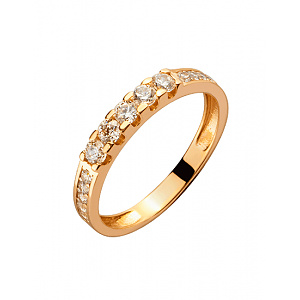 Золотое кольцо с цирконием куб. (01-200512259) фотография