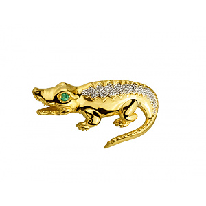 Золотая брошь с бриллиантами (01-200599959) фотография