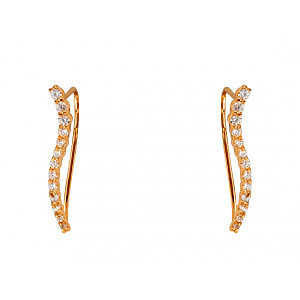 Золоті сережки з цирконієм куб. (01-200602959) фотографія