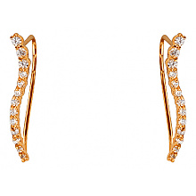 Золоті сережки з цирконієм куб. (01-200602959)