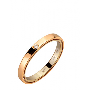 Золота обручка з діамантом (01-200606459) фотографія