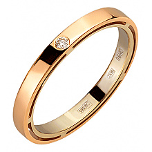 Золотое обручальное кольцо  с бриллиантом (01-200606459)