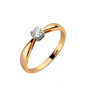 Золота каблучка з діамантом (01-200616859) фотографія