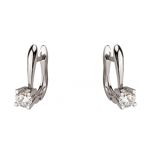 Золотые серьги с фианитом (цирконием куб.) (01-200761659) фотография