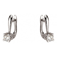 Золотые серьги с фианитом (цирконием куб.) (01-200761659)