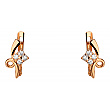 Золотые серьги с фианитом (цирконием куб.) 01-200783559 фотография 1
