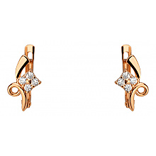 Золотые серьги с фианитом (цирконием куб.) (01-200783559)