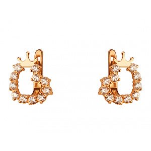 Золотые серьги с фианитом (цирконием куб.) (01-200807559) фотография