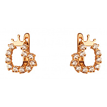 Золотые серьги с фианитом (цирконием куб.) (01-200807559)