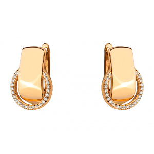 Золоті сережки з фіанітом (цирконієм куб.) (01-200810759) фотографія