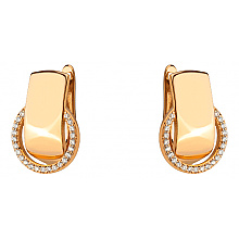 Золоті сережки з фіанітом (цирконієм куб.) (01-200810759)