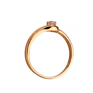 Золотое кольцо с фианитом (цирконием куб.) (01-200819359) фотография