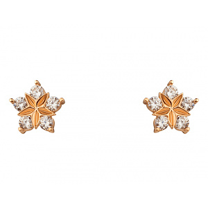 Золотые серьги с фианитом (цирконием куб.) (01-200838359) фотография