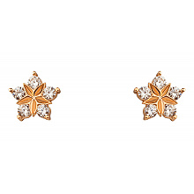 Золотые серьги с фианитом (цирконием куб.) (01-200838359)