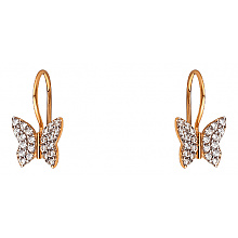 Золотые серьги с фианитом (цирконием куб.) (01-200841759)