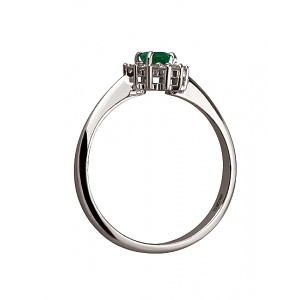 Золота каблучка з берилом  та  діамантами (01-200851659) фотографія