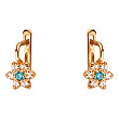 Золотые серьги с фианитом (цирконием куб.) 01-200879959 фотография 1
