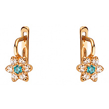 Золотые серьги с фианитом (цирконием куб.) (01-200879959)