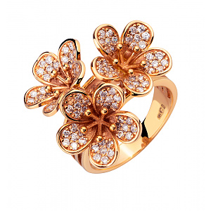 Золотое кольцо с фианитами (кубическим цирконием) (1б_к-097) фотография