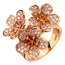 Золотое кольцо с фианитами (кубическим цирконием) (1б_к-097)