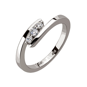 Золота каблучка з діамантами (2к-270) фотографія