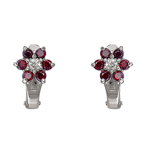 Золотые серьги с фианитами  и  циркониями (2б_с-052) фотография