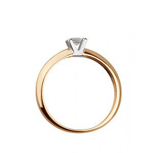 Золотое кольцо с бриллиантом (01-18385360) фотография