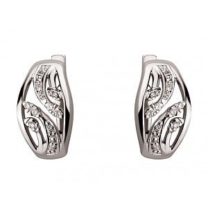 Золоті сережки з діамантами (01-19113060) фотографія