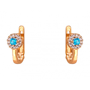 Золоті сережки з цирконієм куб. (01-200072460) фотографія