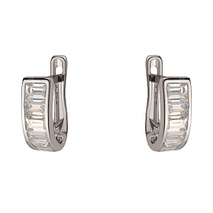 Золоті сережки з цирконієм куб. (01-200130060) фотографія