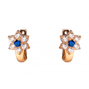 Золотые серьги с цирконием куб. (01-200191460) фотография