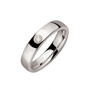 Золота обручка з діамантом (01-200422760) фотографія