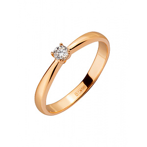 Золота каблучка з діамантом (01-200489260) фотографія