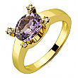 Золотое кольцо с аметистом  и  бриллиантами 01-200510760 фотография 1