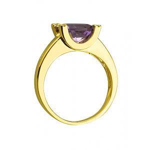 Золотое кольцо с аметистом  и  бриллиантами (01-200510760) фотография