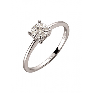 Золота каблучка з діамантами (01-200512260) фотографія