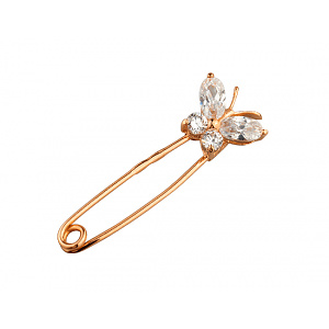 Золота шпилька з цирконієм куб. (01-200542760) фотографія