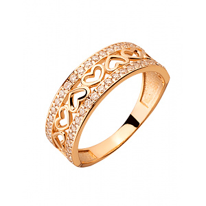 Золота каблучка з цирконієм куб. (01-200573460) фотографія