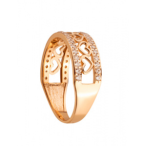 Золота каблучка з цирконієм куб. (01-200573460) фотографія