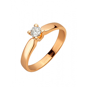 Золота каблучка з діамантом (01-200616860) фотографія