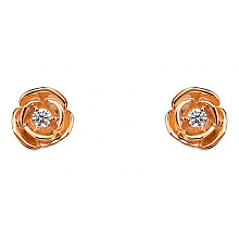 Золотые серьги с фианитом (цирконием куб.) (01-200761560)